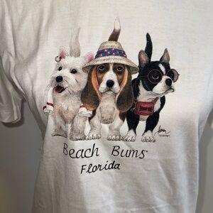 Joe Boxer Children’s Beach Bums Florida Puppies L/LX White Short Sleeve …